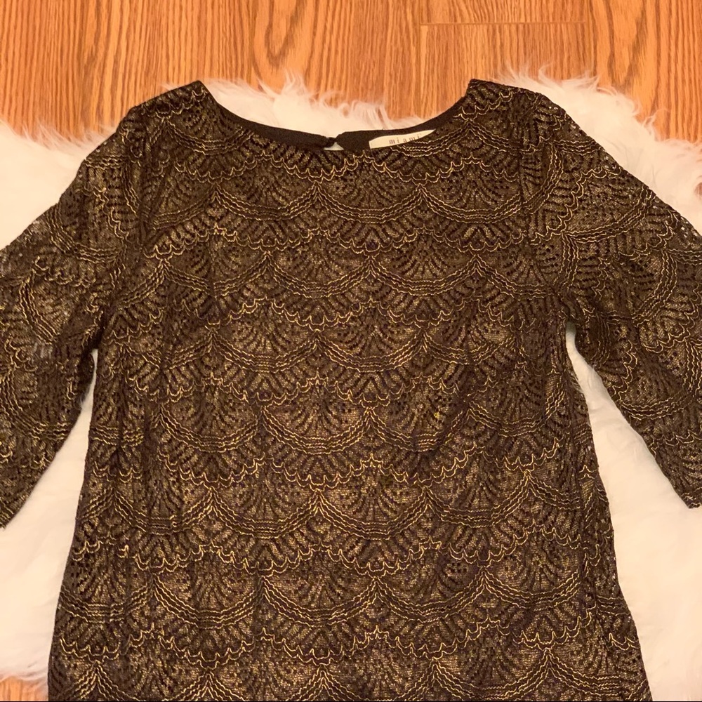 Miami Lace Overlay Metallic Dress - Picture 3 of 13